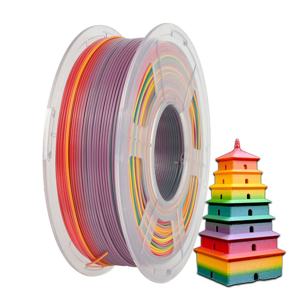 [MOQ: 3KG] PLA, SILK, PETG Rainbow Filament 3D Printer Filament 1KG