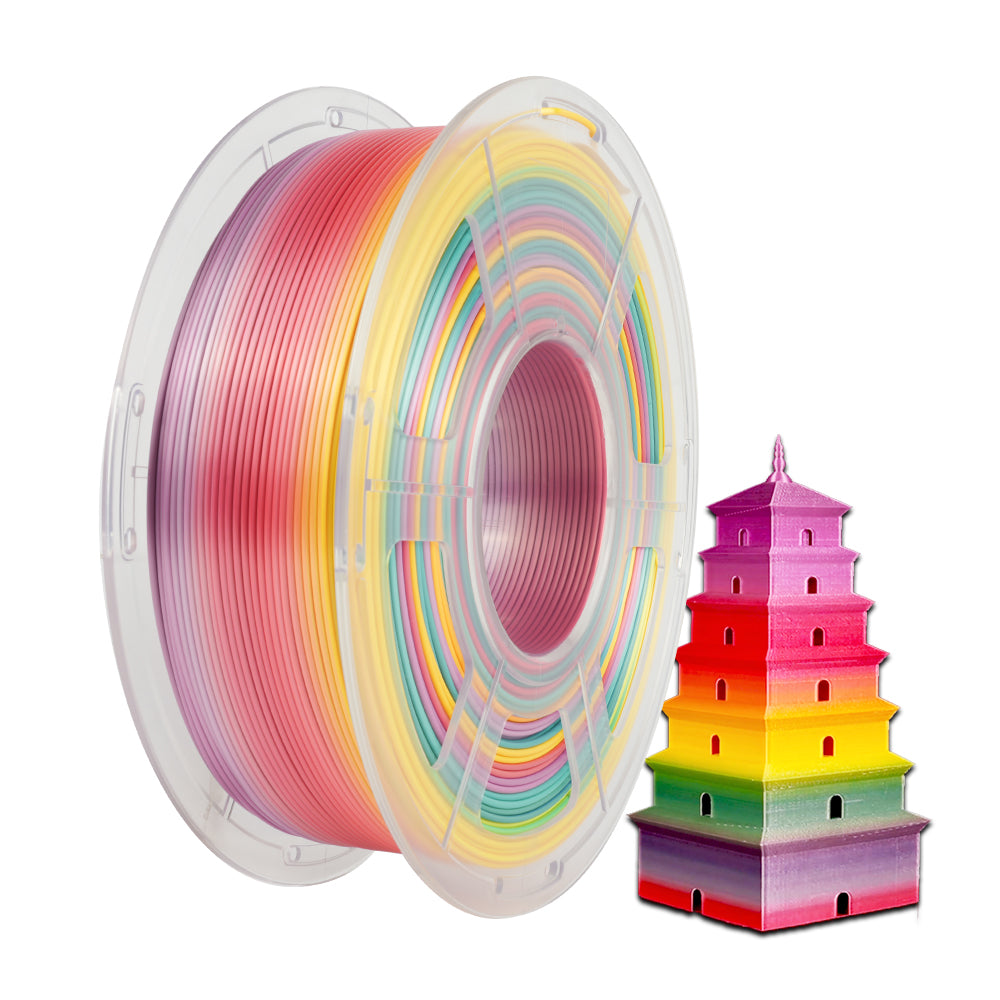 [MOQ: 3KG] PLA, SILK, PETG Rainbow Filament 3D Printer Filament 1KG